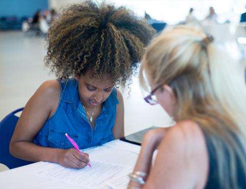 student at Career Event